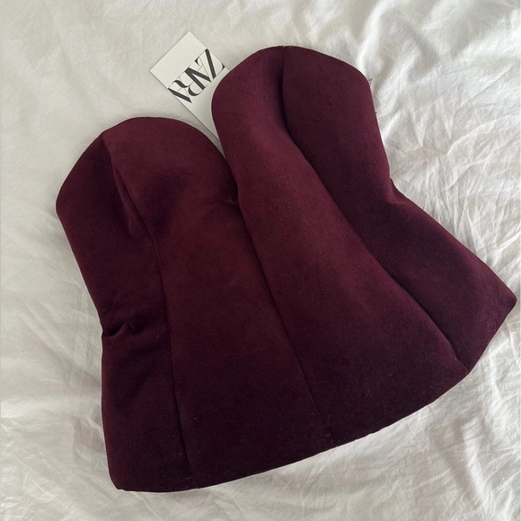 ZARA ZW COLLECTION VELVET CORSET - Picture 9 of 12